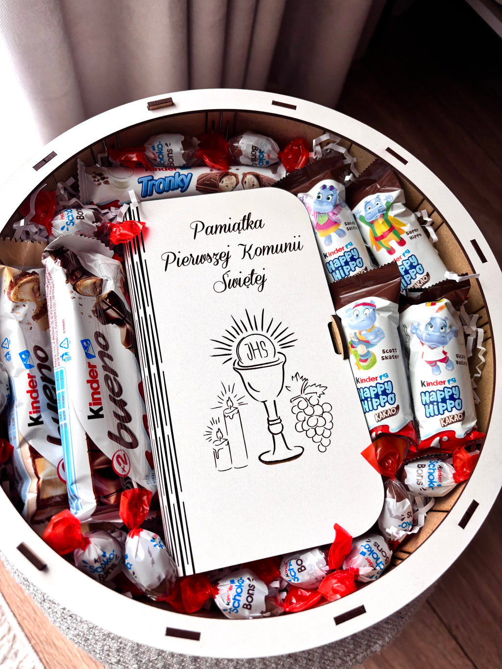 Box prezentowy na I Komunię Świętą z kopertą 27cm