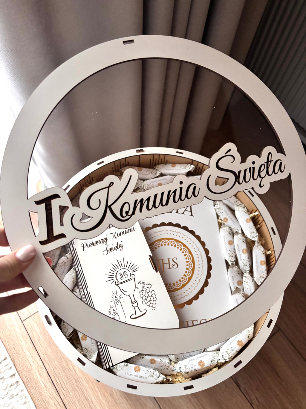 Box prezentowy na I Komunię Świętą z kopertą 33 cm