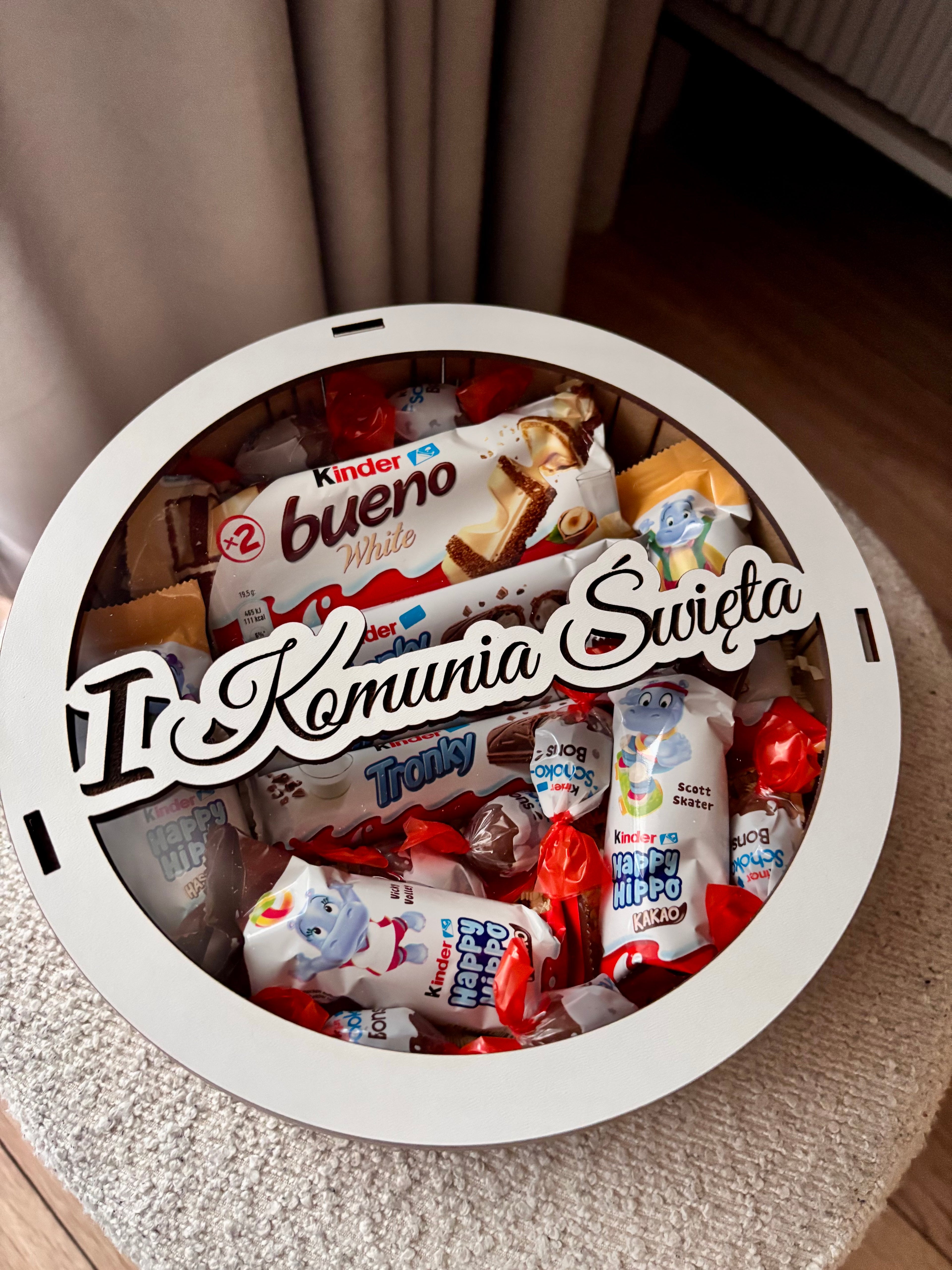 Box ze słodyczami na I Komunię Świętą 21 cm
