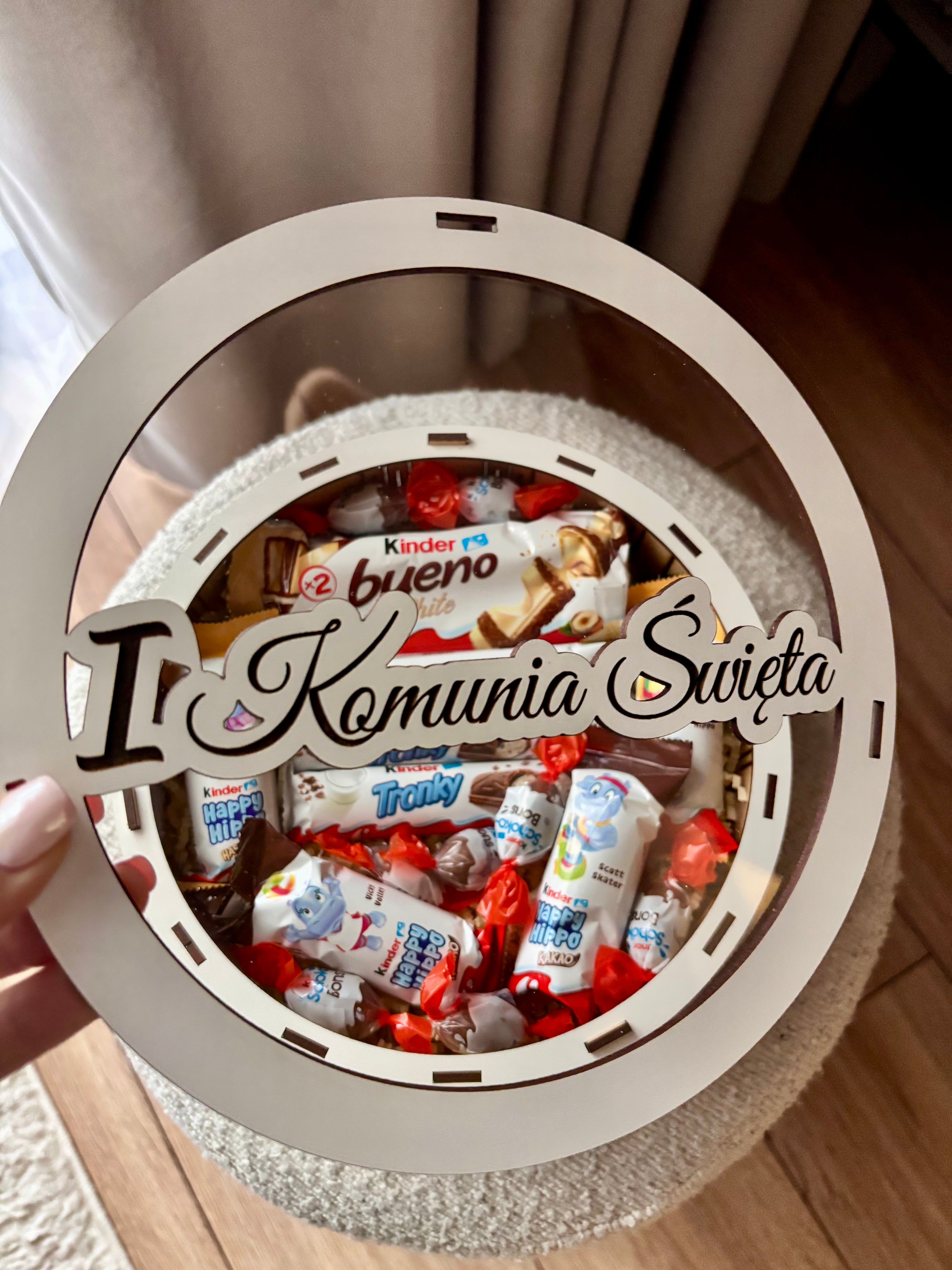 Box ze słodyczami na I Komunię Świętą 21 cm
