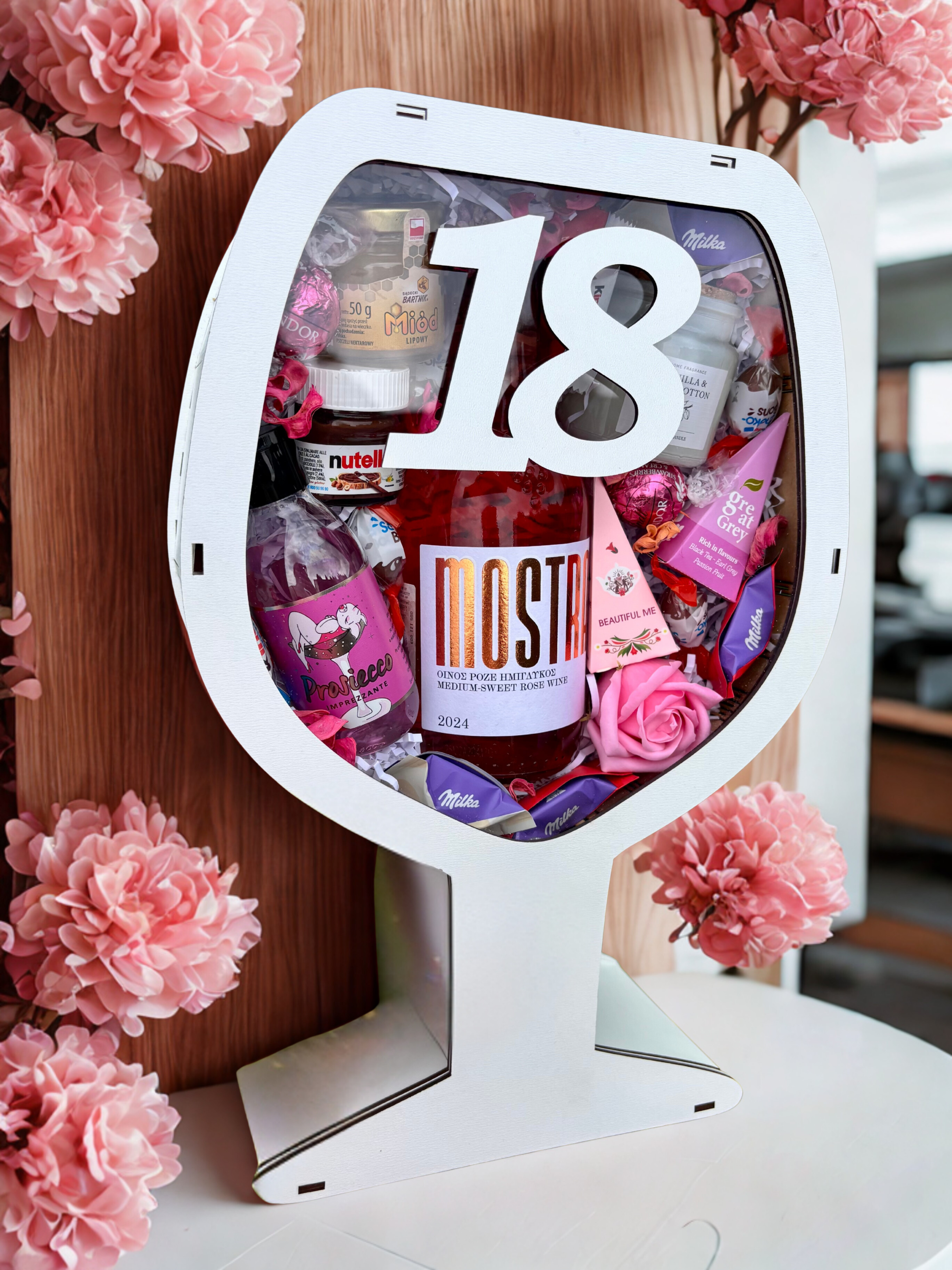 Drewniany box w kształcie kieliszka Shine